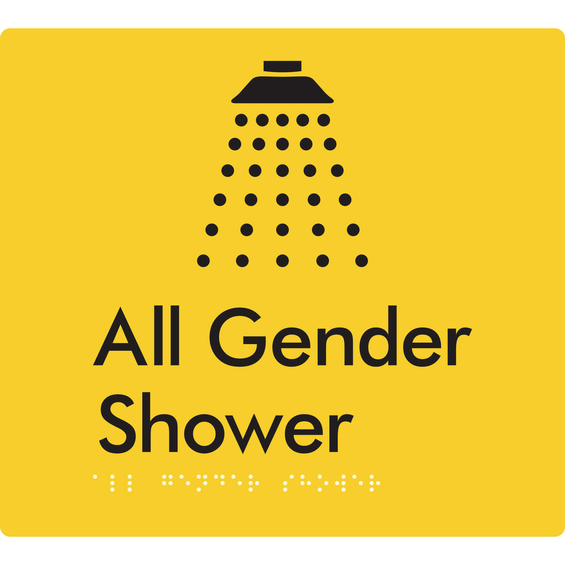 All Gender Shower - Braille Tactile Signs Aust.
