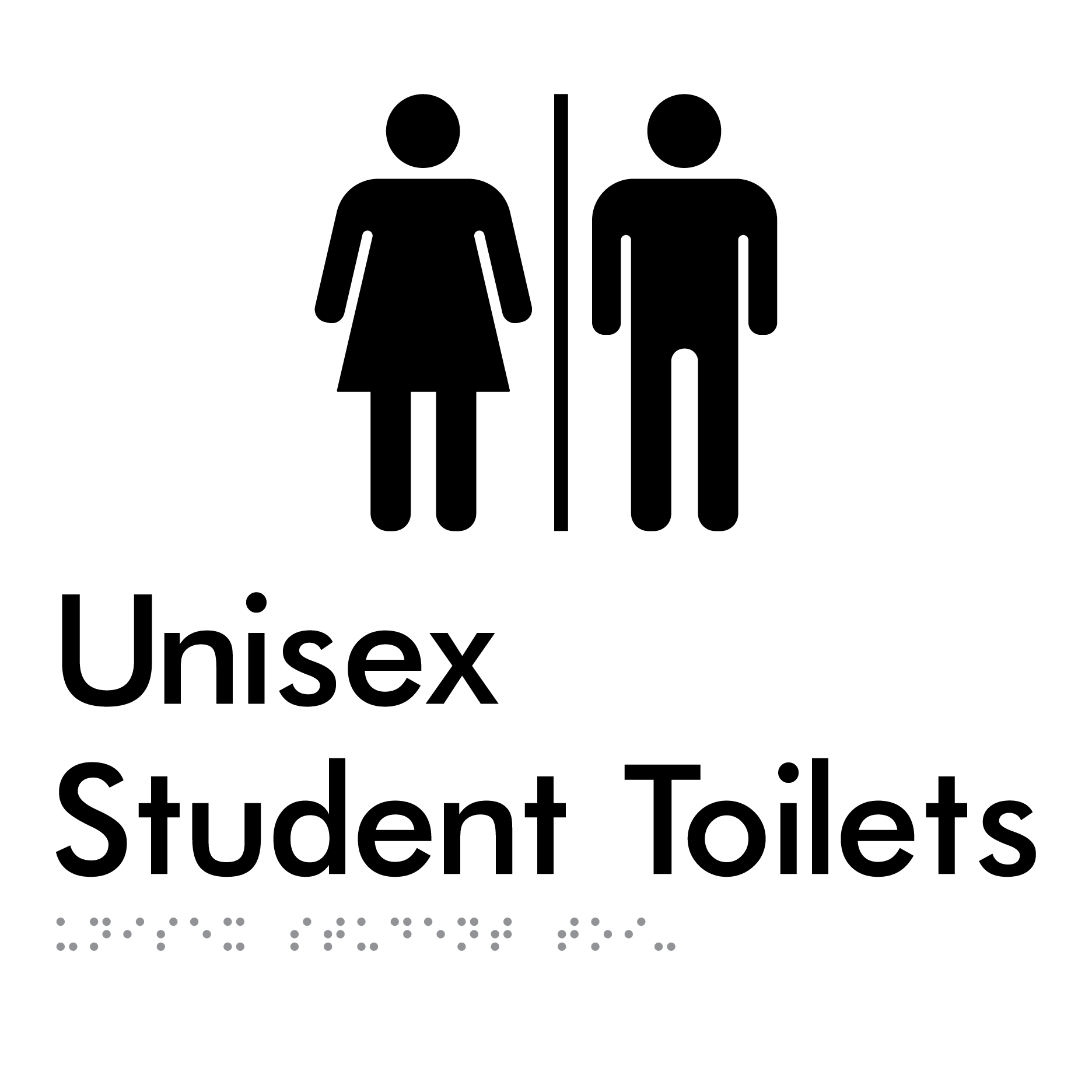 Unisex Student Toilets with Air Lock - Braille Tactile Signs Aust.