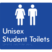 Unisex Student Toilets (Copy for EDM) - Braille Tactile Signs Aust.