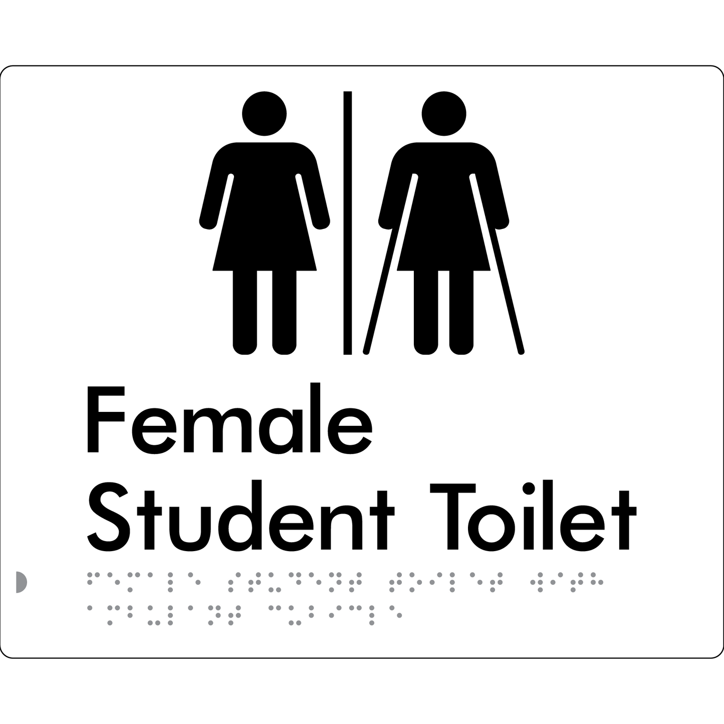 Female Student Toilet with Ambulant Cubicle & Airlock - Braille Tactile Signs Aust.