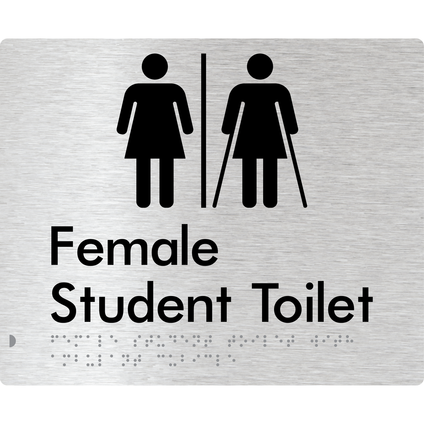 Female Student Toilet with Ambulant Cubicle & Airlock - Braille Tactile Signs Aust.