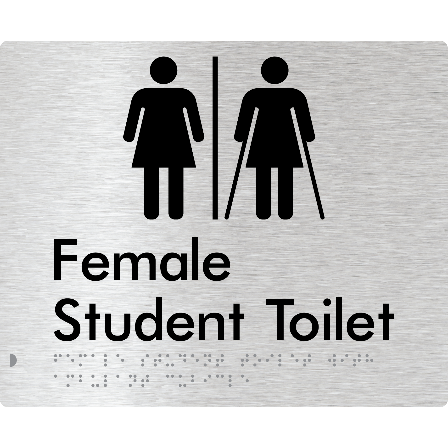 Female Student Toilet with Ambulant Cubicle & Airlock - Braille Tactile Signs Aust.
