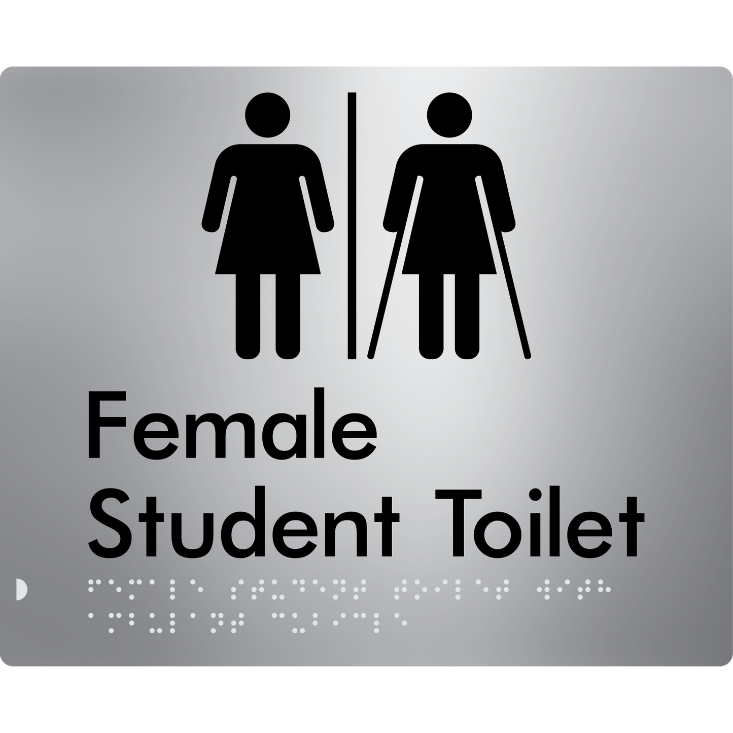 Female Student Toilet with Ambulant Cubicle & Airlock - Braille Tactile Signs Aust.