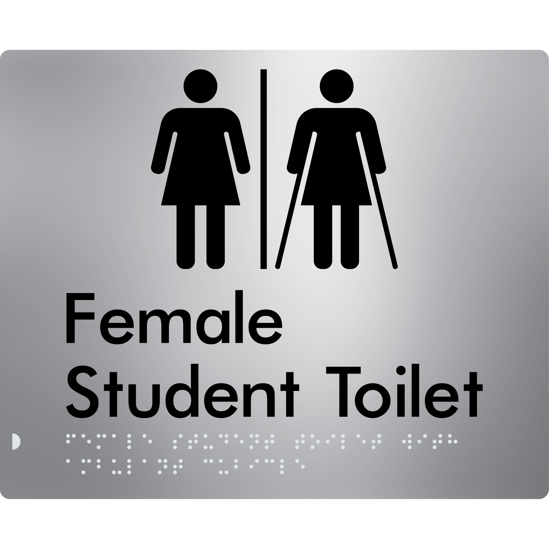 Female Student Toilet with Ambulant Cubicle & Airlock - Braille Tactile Signs Aust.