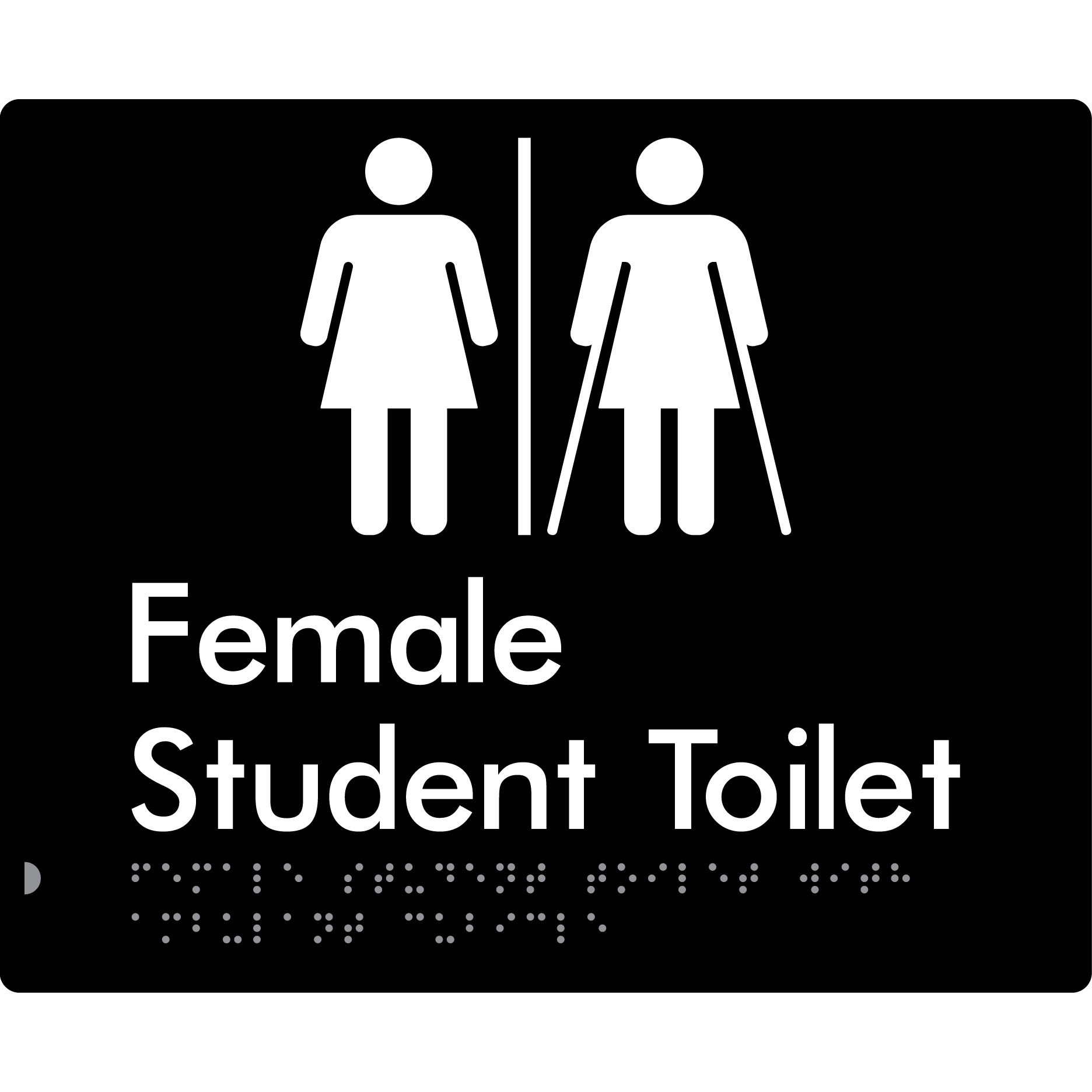 Female Student Toilet with Ambulant Cubicle & Airlock - Braille Tactile Signs Aust.