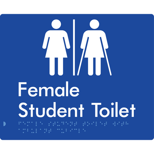 Female Student Toilet with Ambulant Cubicle & Airlock - Braille Tactile Signs Aust.