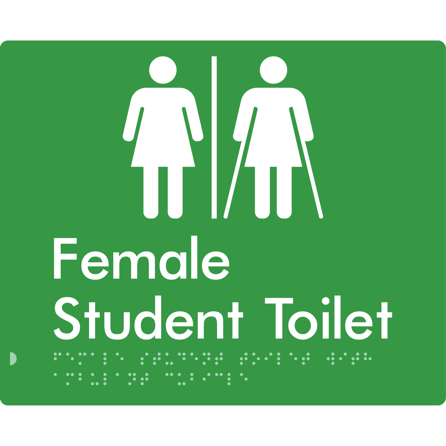 Female Student Toilet with Ambulant Cubicle & Airlock - Braille Tactile Signs Aust.
