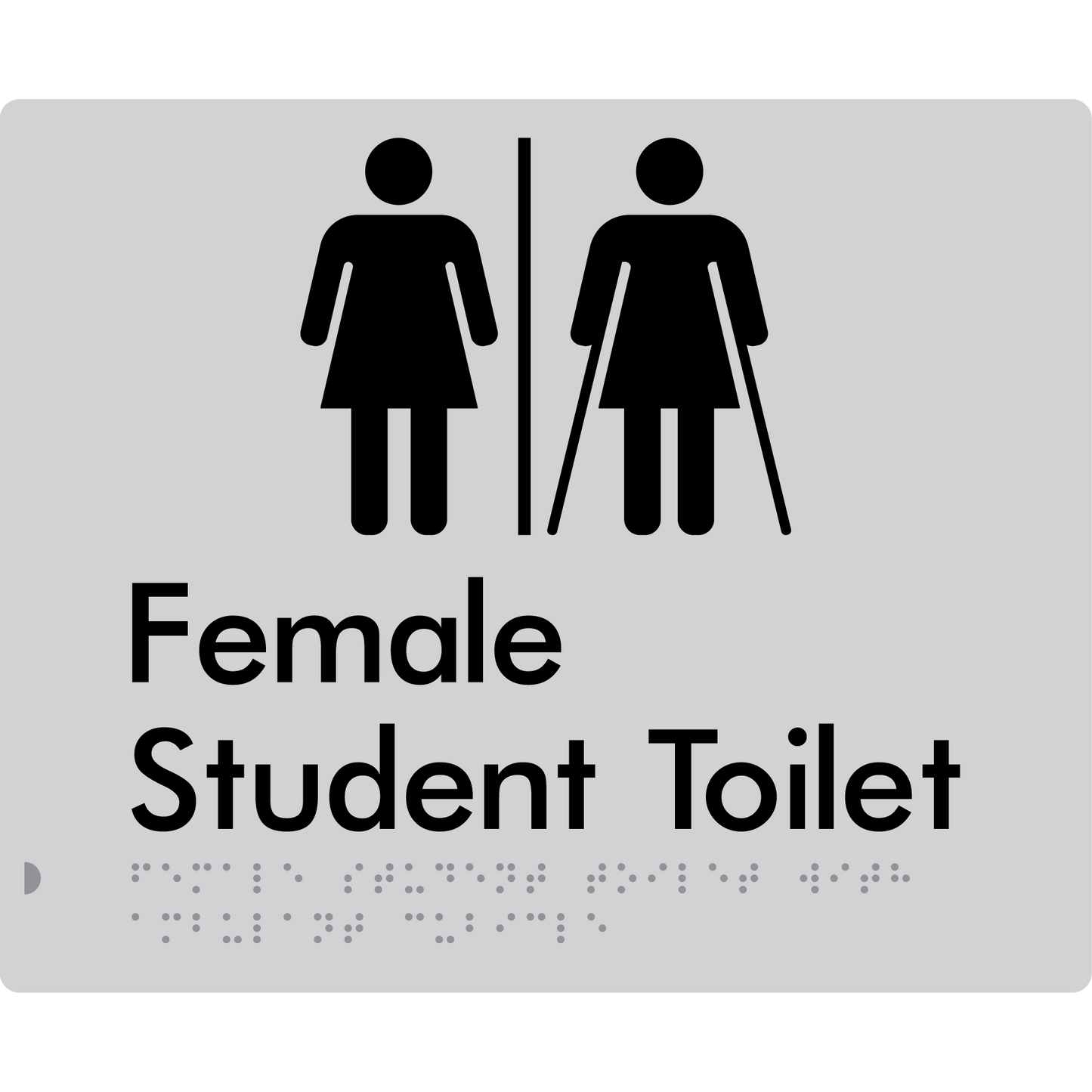 Female Student Toilet with Ambulant Cubicle & Airlock - Braille Tactile Signs Aust.