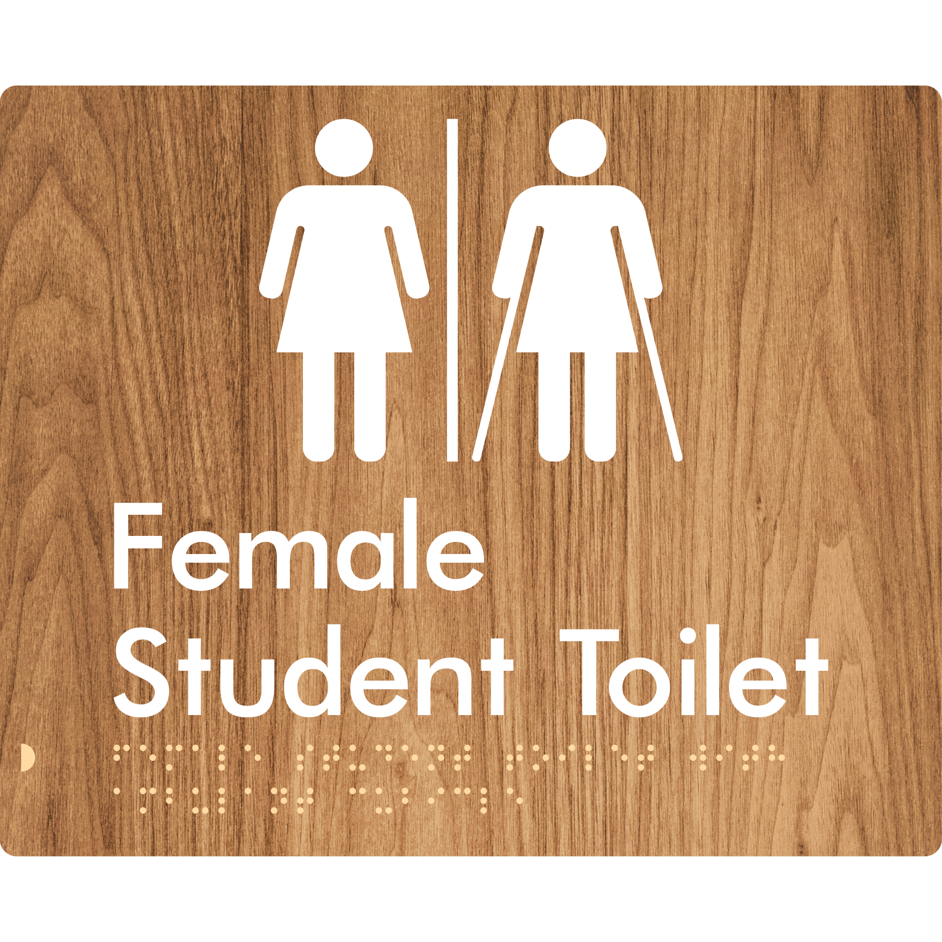 Female Student Toilet with Ambulant Cubicle & Airlock - Braille Tactile Signs Aust.