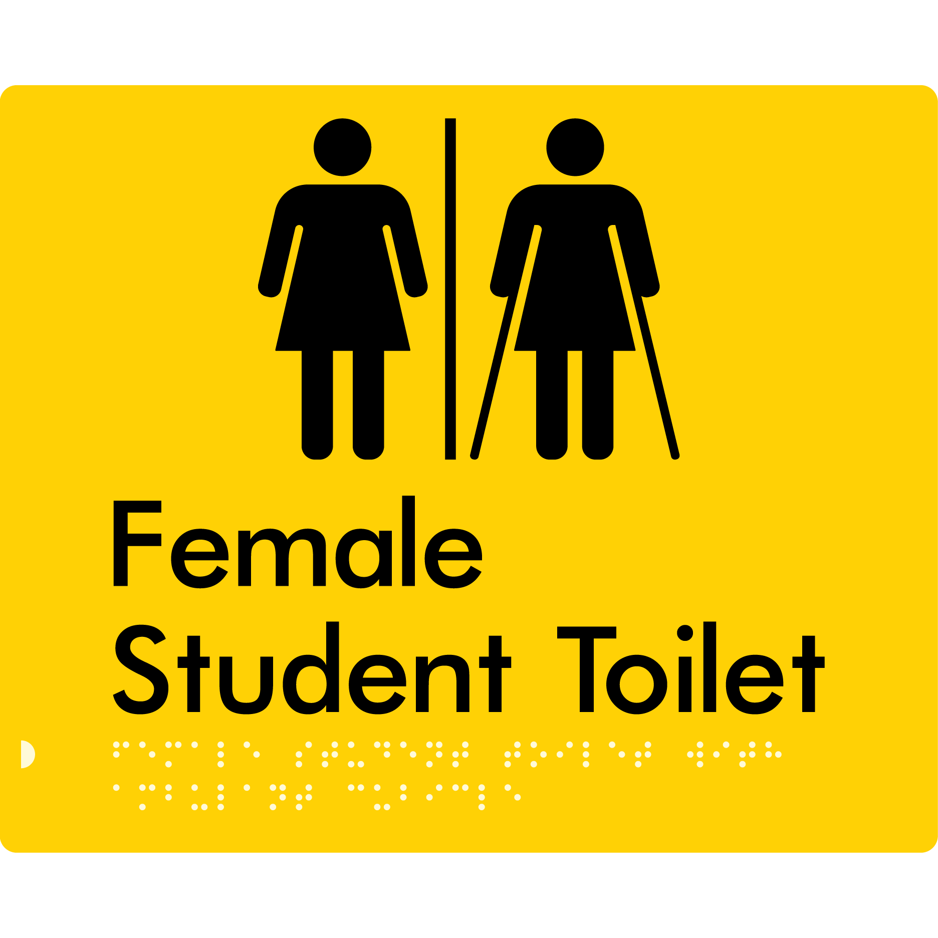 Female Student Toilet with Ambulant Cubicle & Airlock - Braille Tactile Signs Aust.