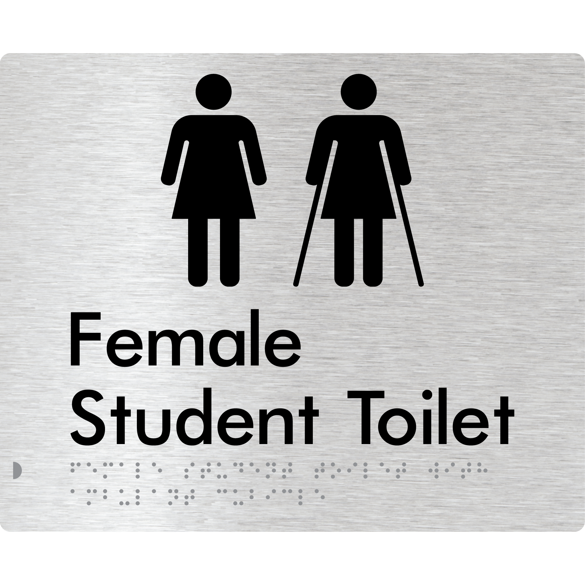 Female Student Toilet with Ambulant Cubicle - Braille Tactile Signs Aust.
