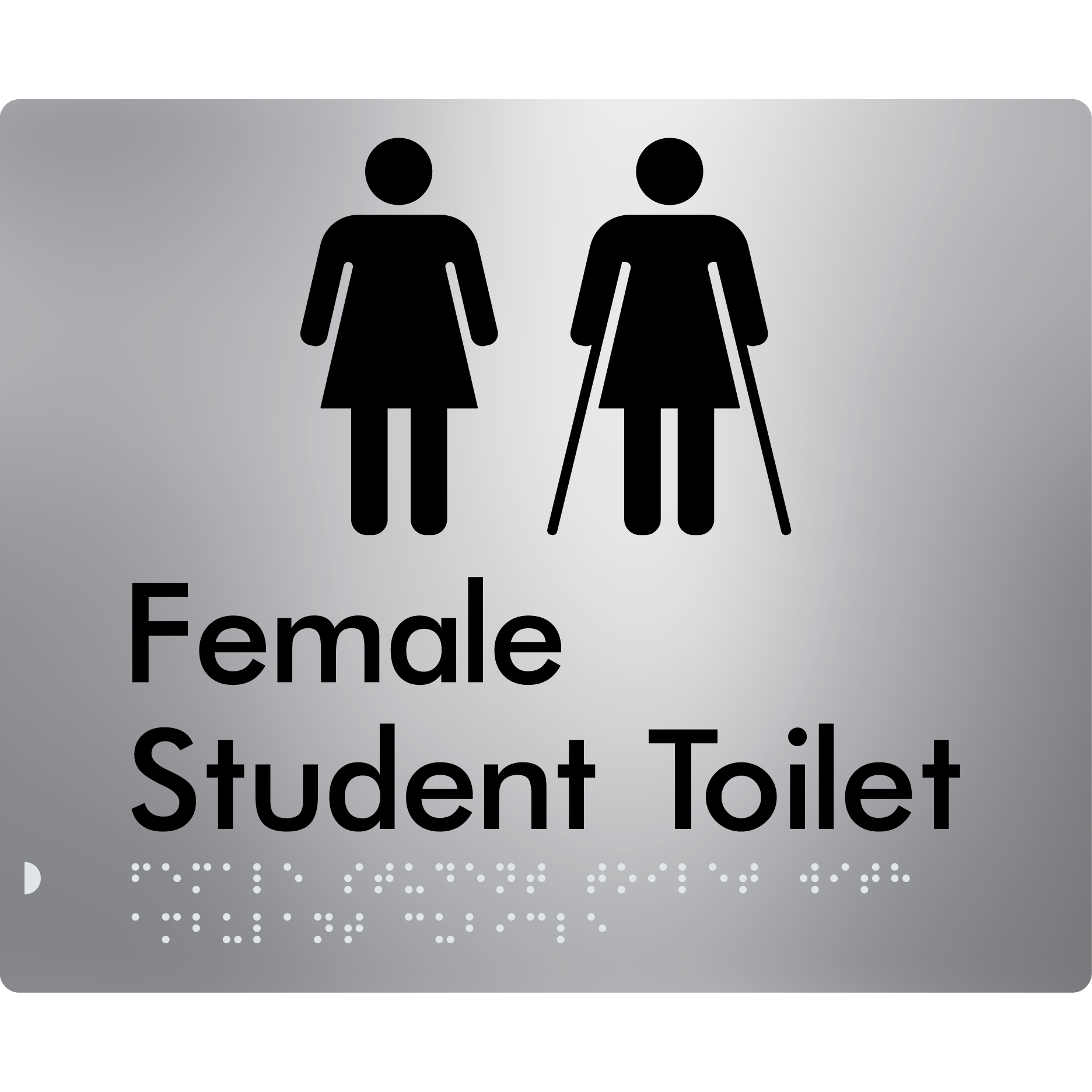 Female Student Toilet with Ambulant Cubicle - Braille Tactile Signs Aust.