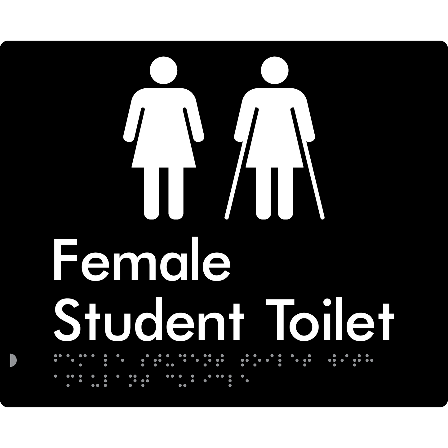 Female Student Toilet with Ambulant Cubicle - Braille Tactile Signs Aust.