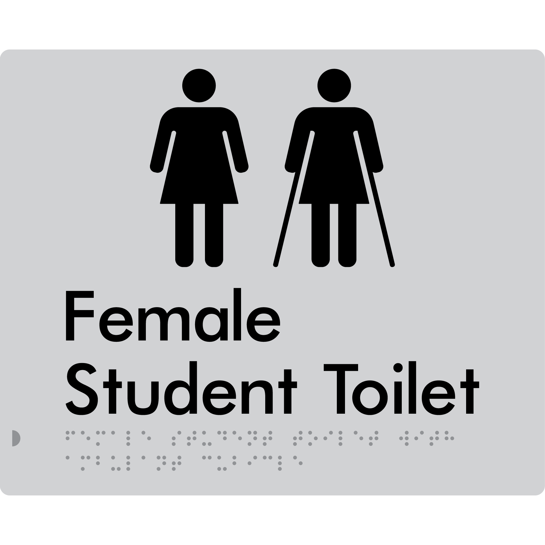 Female Student Toilet with Ambulant Cubicle - Braille Tactile Signs Aust.