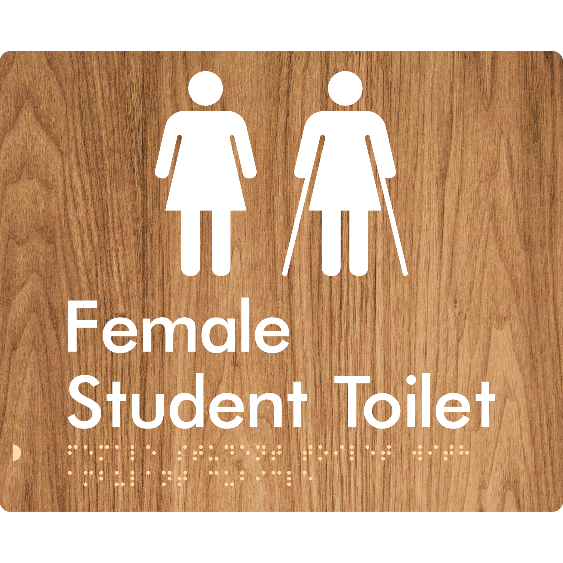 Female Student Toilet with Ambulant Cubicle - Braille Tactile Signs Aust.