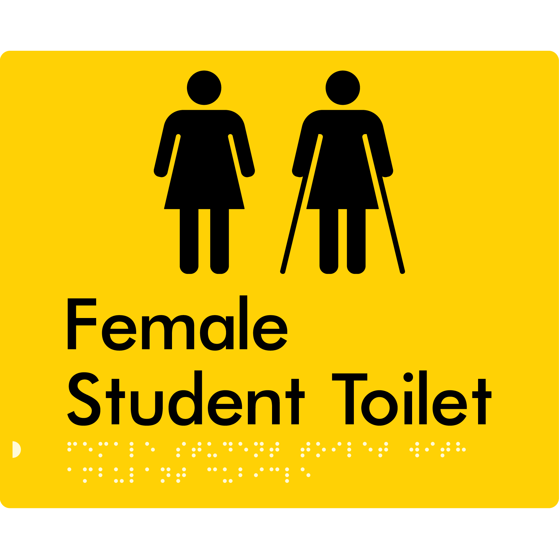 Female Student Toilet with Ambulant Cubicle - Braille Tactile Signs Aust.
