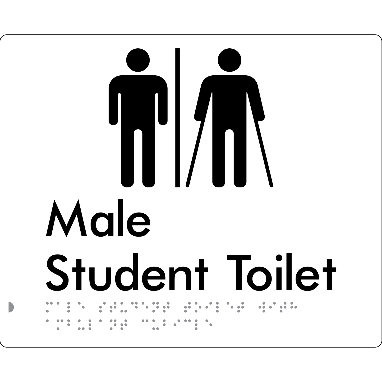 Male Student Toilet with Ambulant Cubicle & Airlock - Braille Tactile Signs Aust.