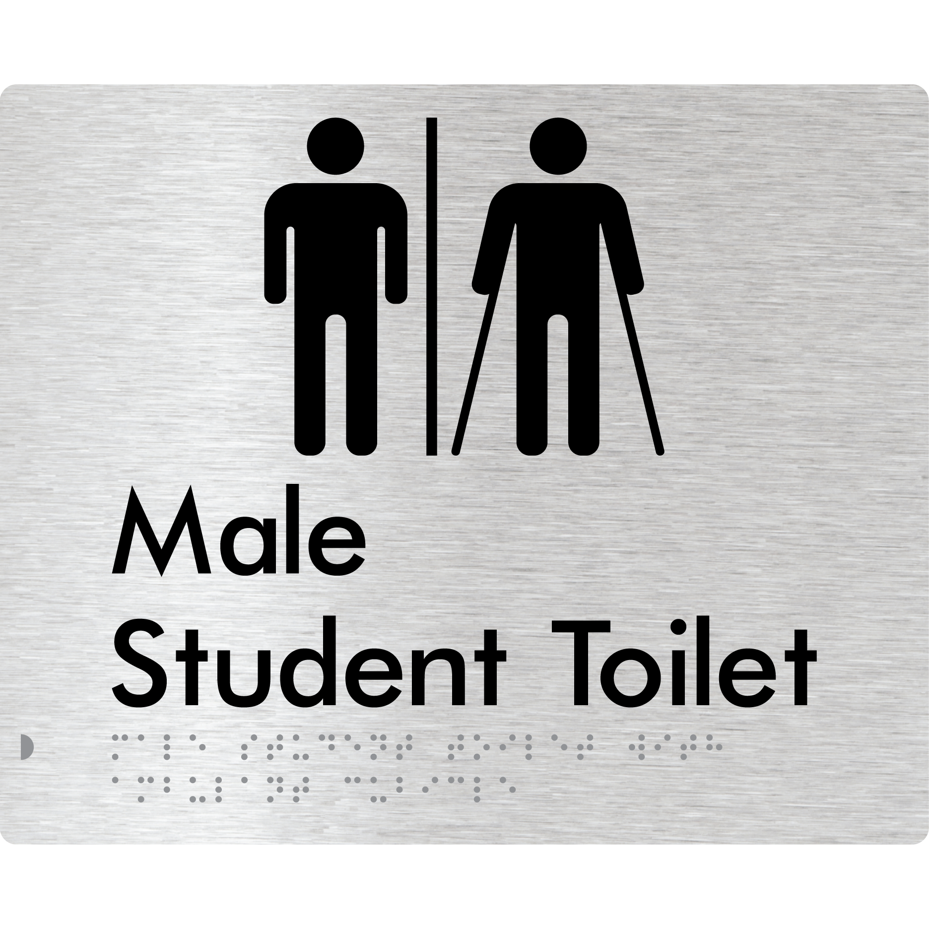 Male Student Toilet with Ambulant Cubicle & Airlock - Braille Tactile Signs Aust.