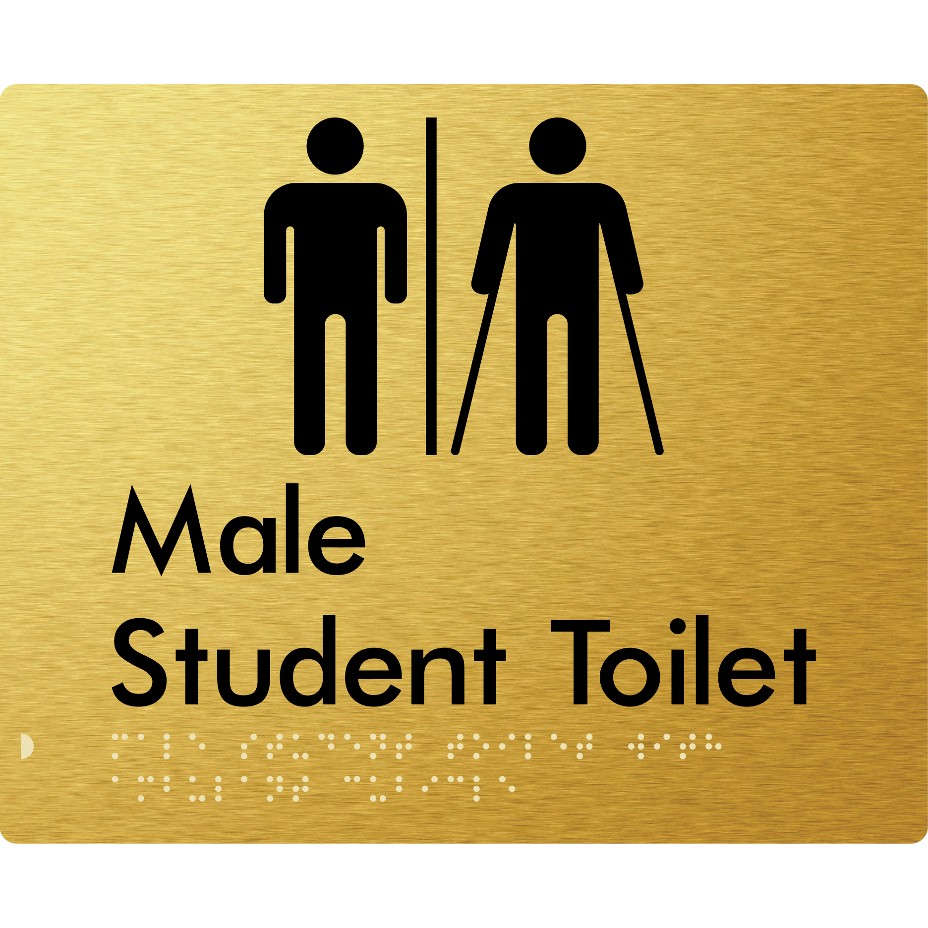 Male Student Toilet with Ambulant Cubicle & Airlock - Braille Tactile Signs Aust.