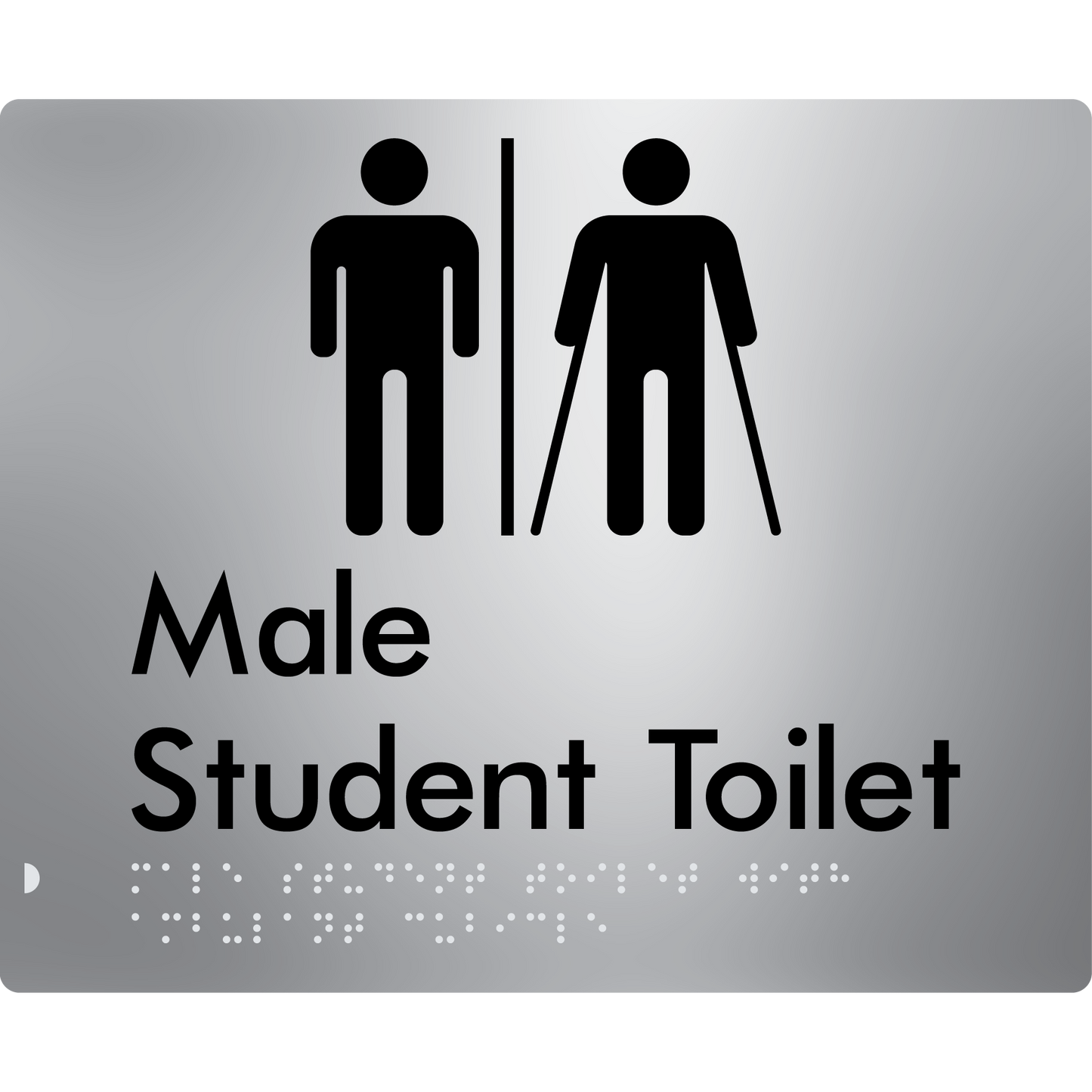 Male Student Toilet with Ambulant Cubicle & Airlock - Braille Tactile Signs Aust.