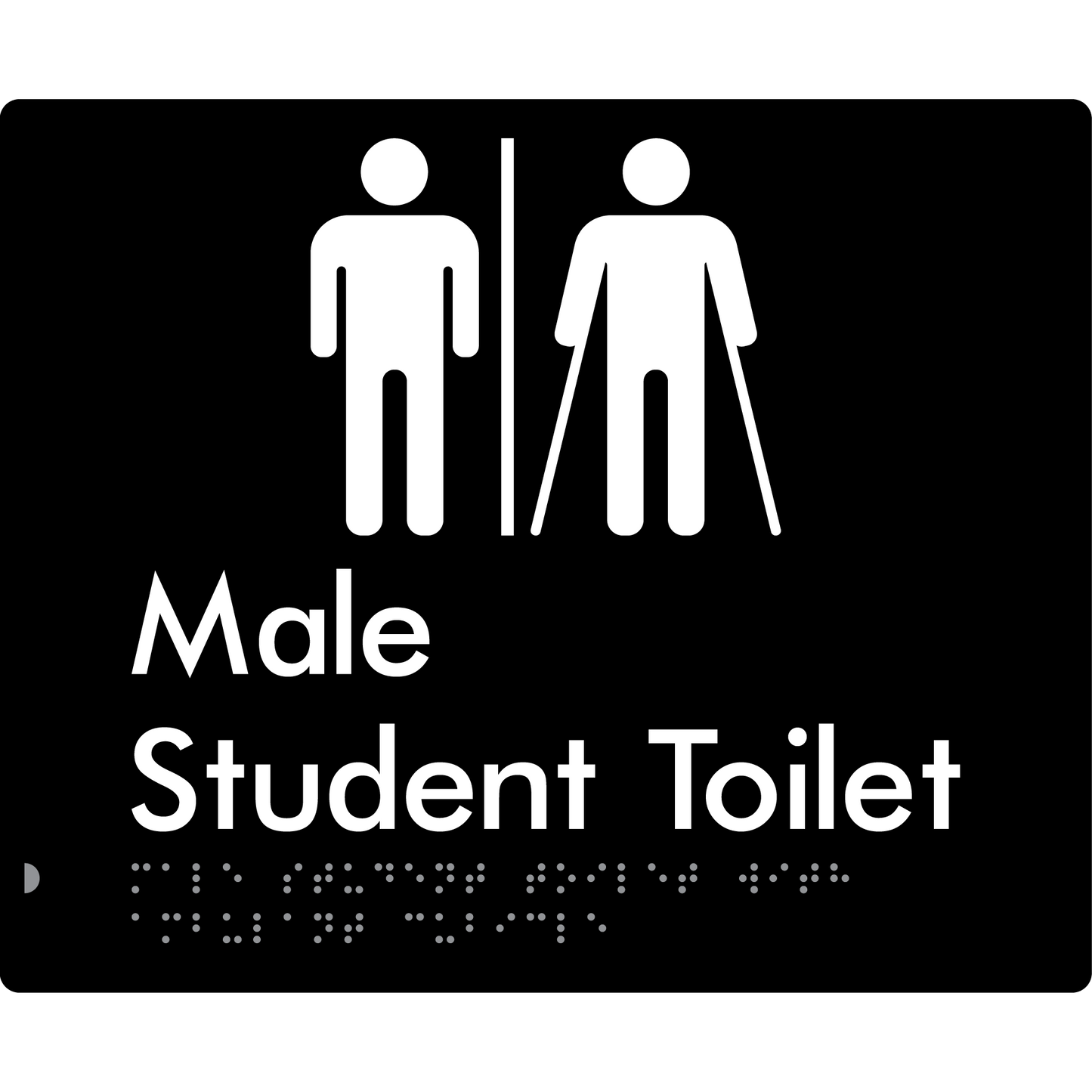 Male Student Toilet with Ambulant Cubicle & Airlock - Braille Tactile Signs Aust.