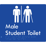 Male Student Toilet with Ambulant Cubicle & Airlock - Braille Tactile Signs Aust.