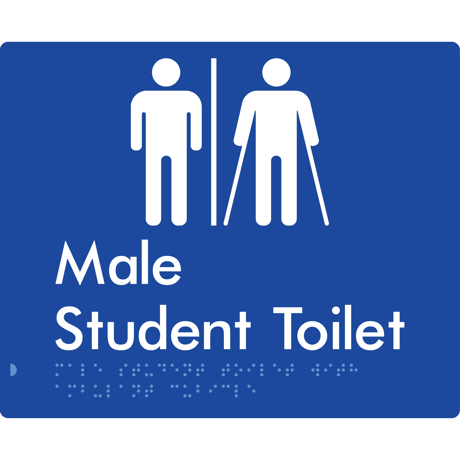 Male Student Toilet with Ambulant Cubicle & Airlock - Braille Tactile Signs Aust.