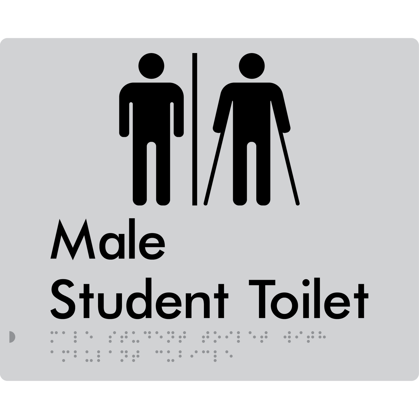 Male Student Toilet with Ambulant Cubicle & Airlock - Braille Tactile Signs Aust.