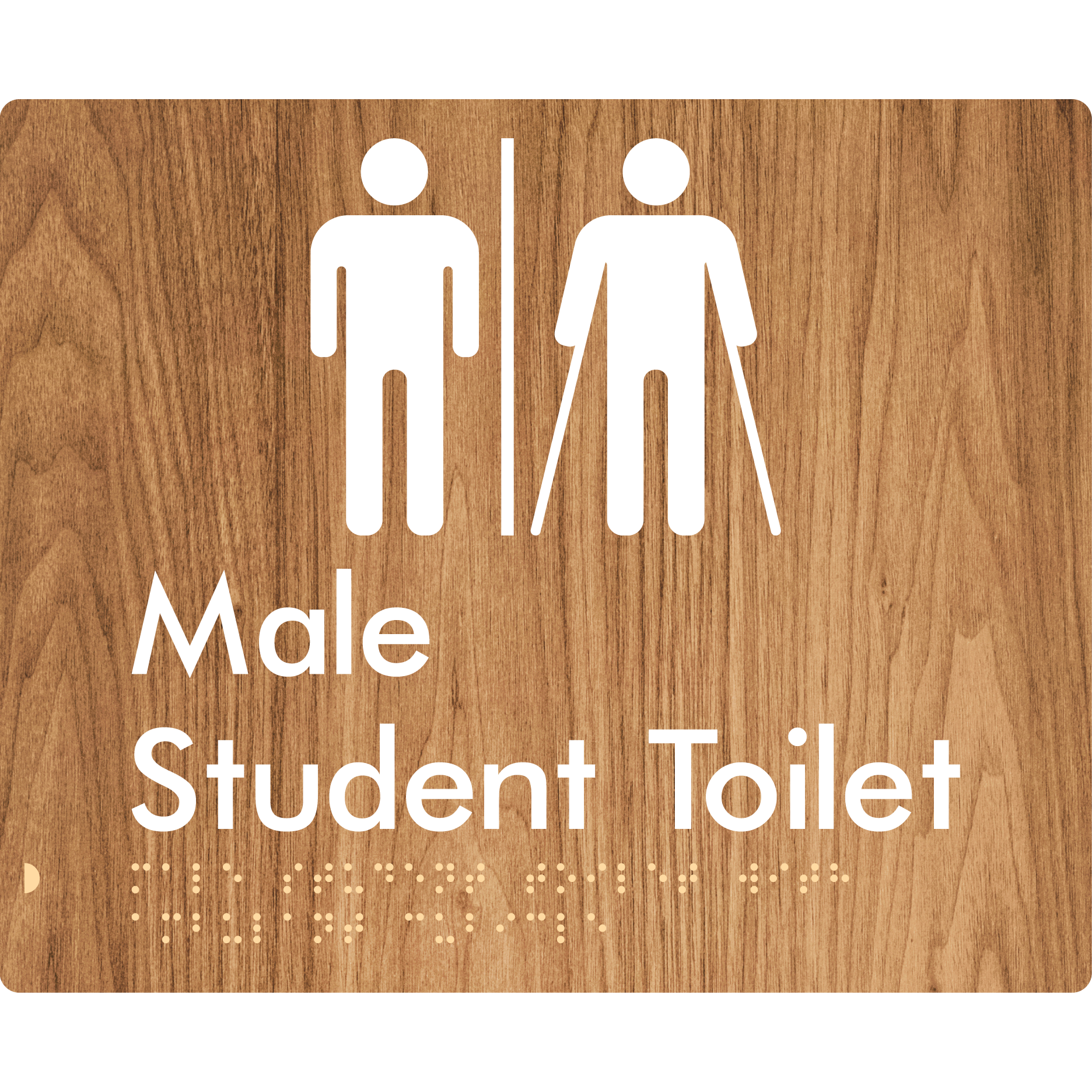 Male Student Toilet with Ambulant Cubicle & Airlock - Braille Tactile Signs Aust.