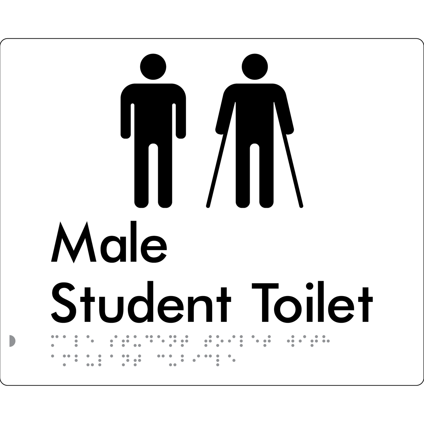 Male Student Toilet with Ambulant Cubicle - Braille Tactile Signs Aust.