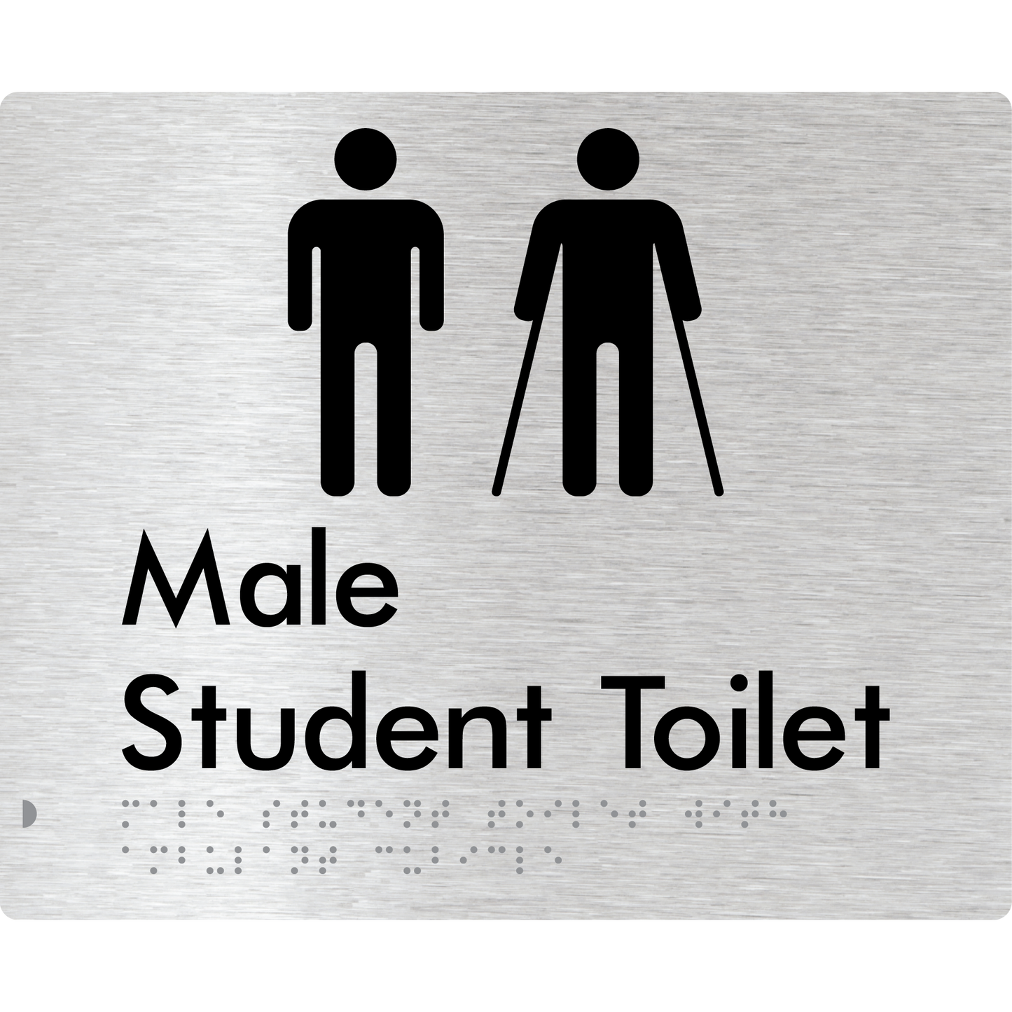 Male Student Toilet with Ambulant Cubicle - Braille Tactile Signs Aust.
