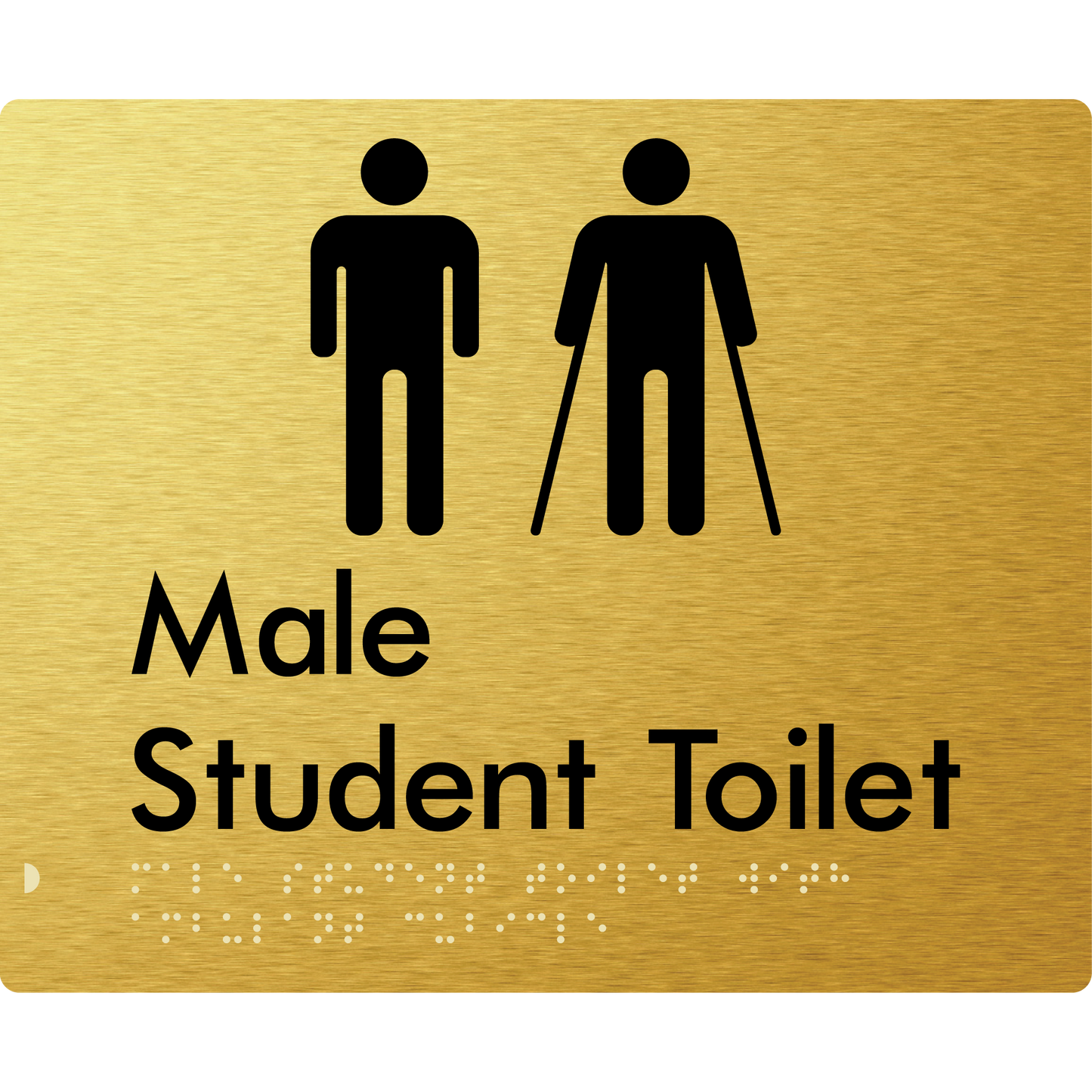 Male Student Toilet with Ambulant Cubicle - Braille Tactile Signs Aust.