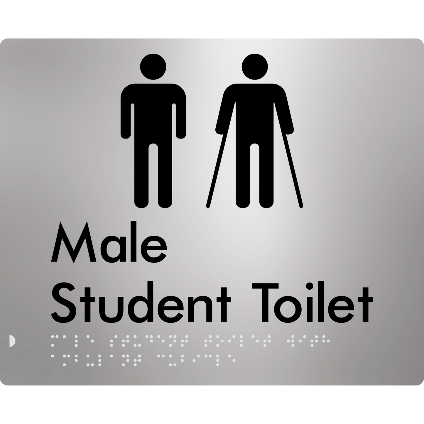 Male Student Toilet with Ambulant Cubicle - Braille Tactile Signs Aust.