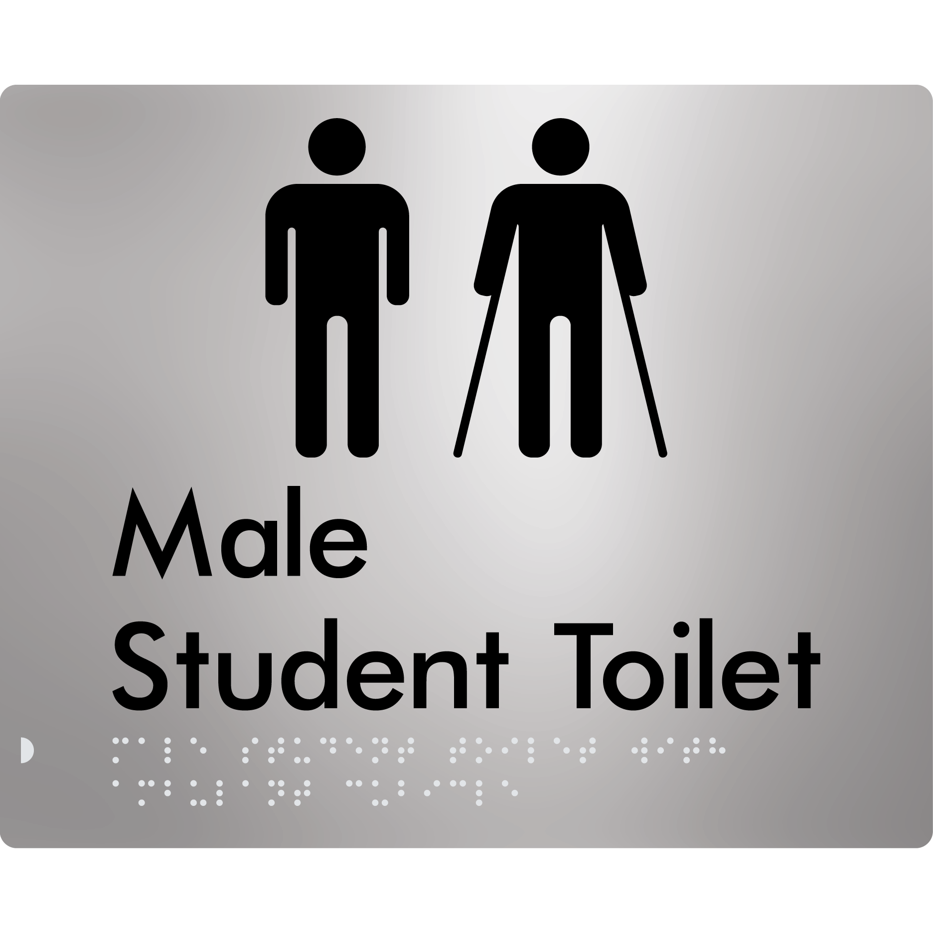 Male Student Toilet with Ambulant Cubicle - Braille Tactile Signs Aust.