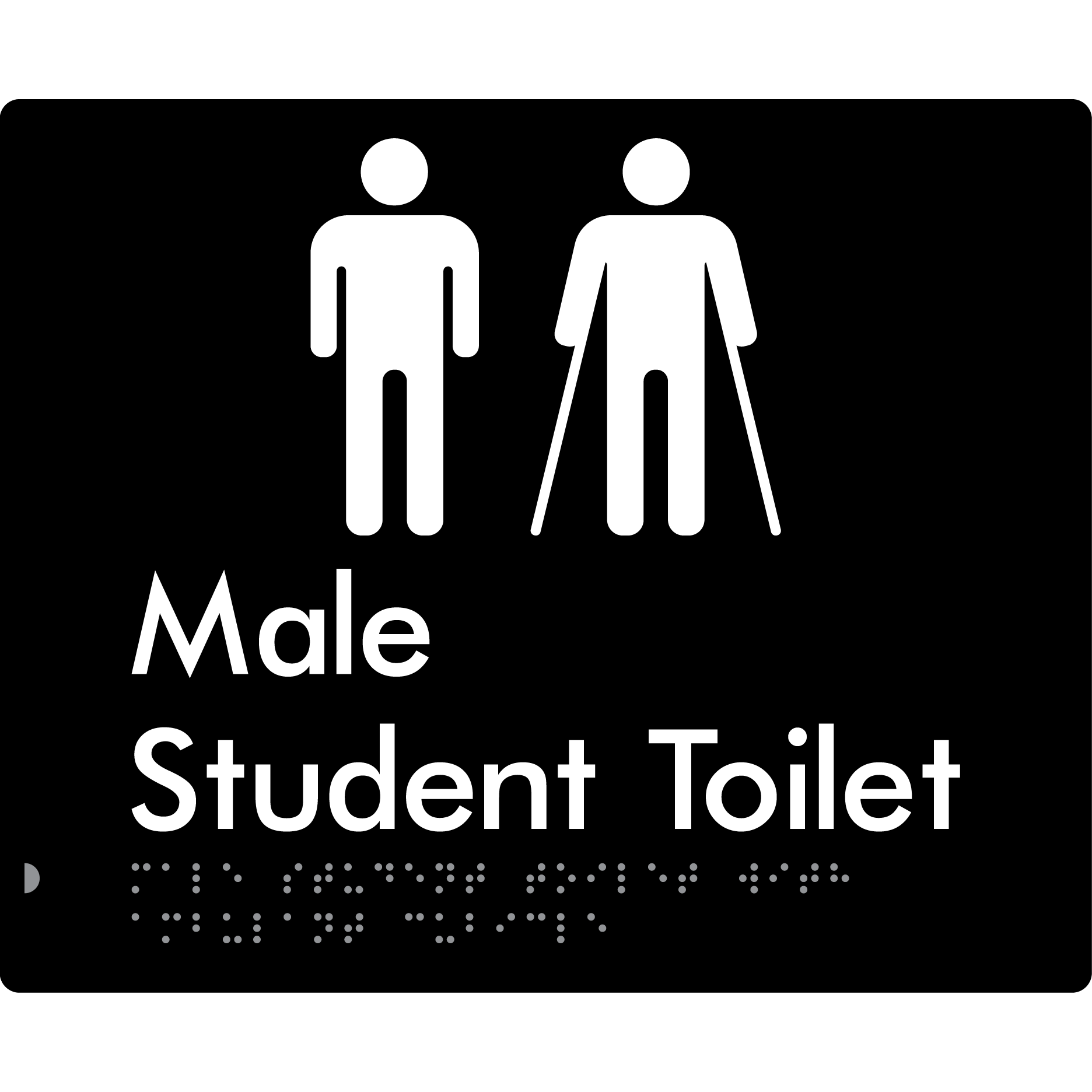 Male Student Toilet with Ambulant Cubicle - Braille Tactile Signs Aust.