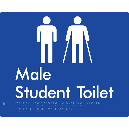 Male Student Toilet with Ambulant Cubicle - Braille Tactile Signs Aust.