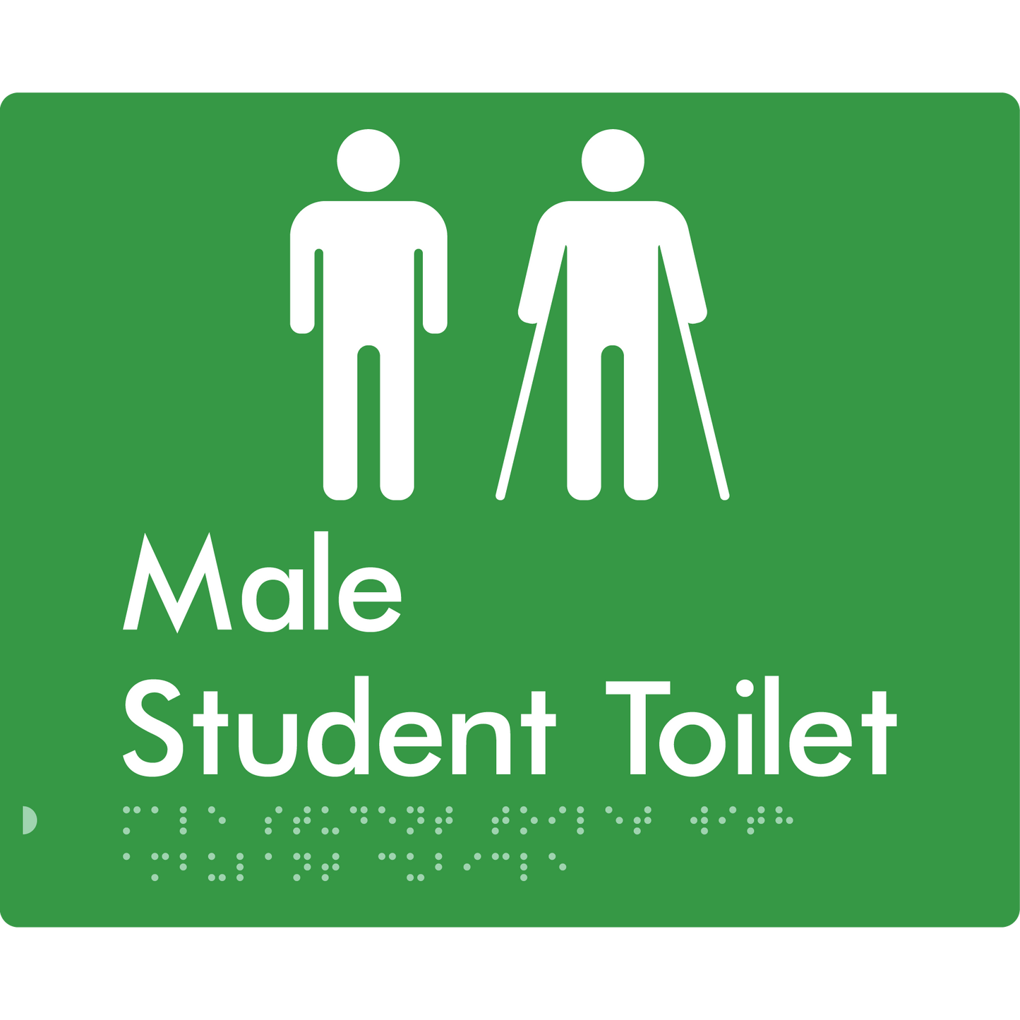 Male Student Toilet with Ambulant Cubicle - Braille Tactile Signs Aust.