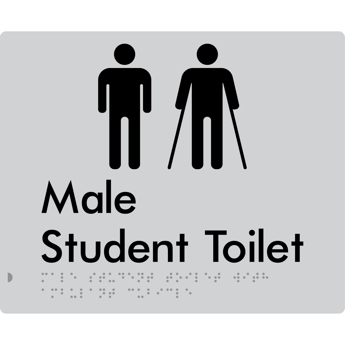 Male Student Toilet with Ambulant Cubicle - Braille Tactile Signs Aust.