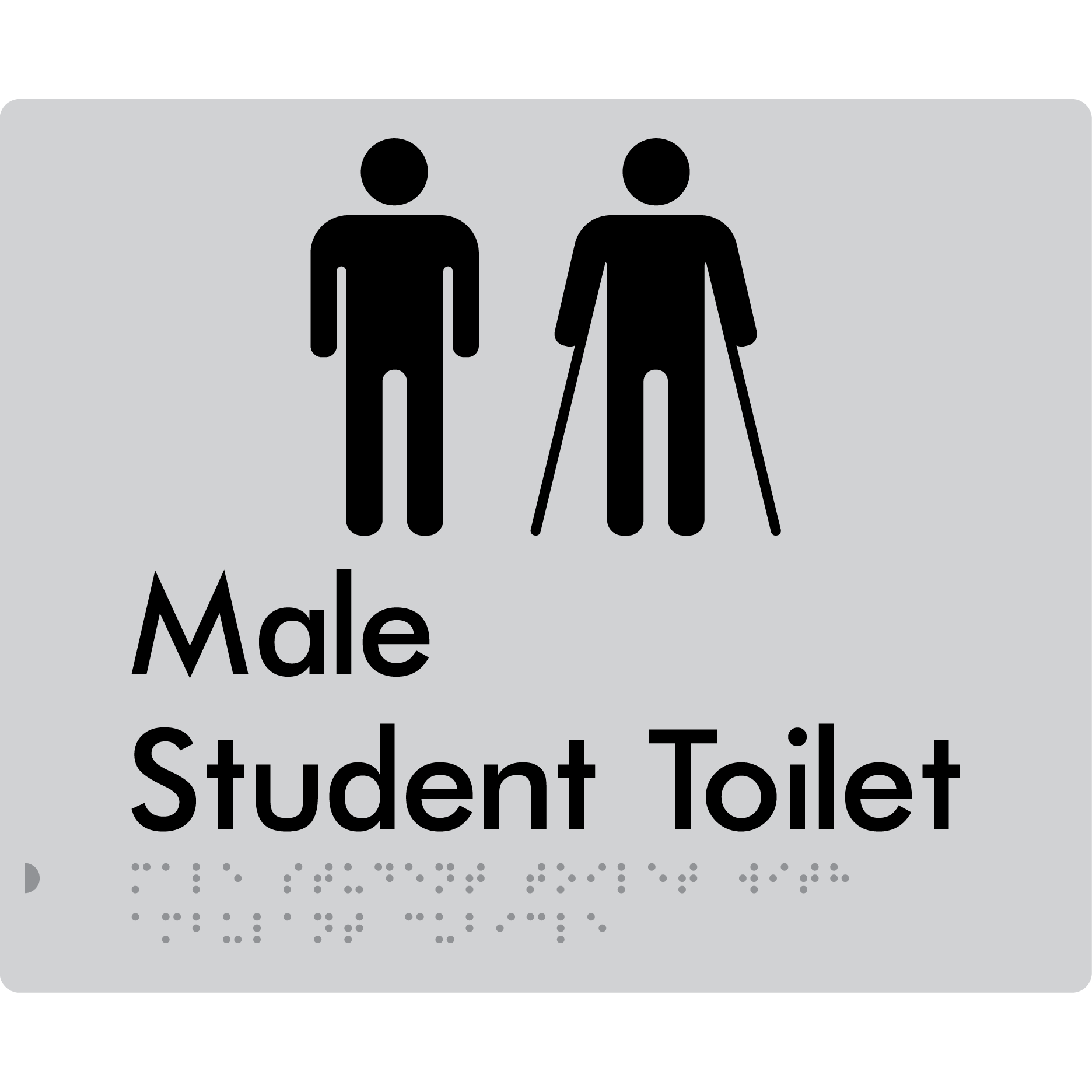 Male Student Toilet with Ambulant Cubicle - Braille Tactile Signs Aust.