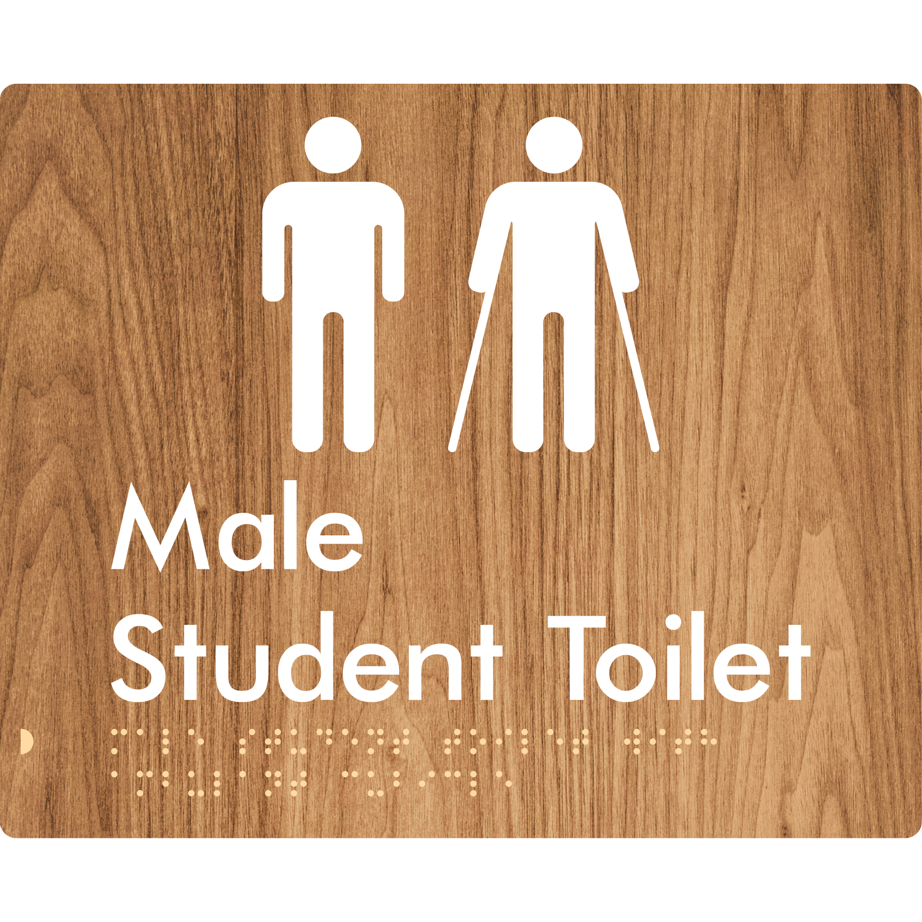 Male Student Toilet with Ambulant Cubicle - Braille Tactile Signs Aust.