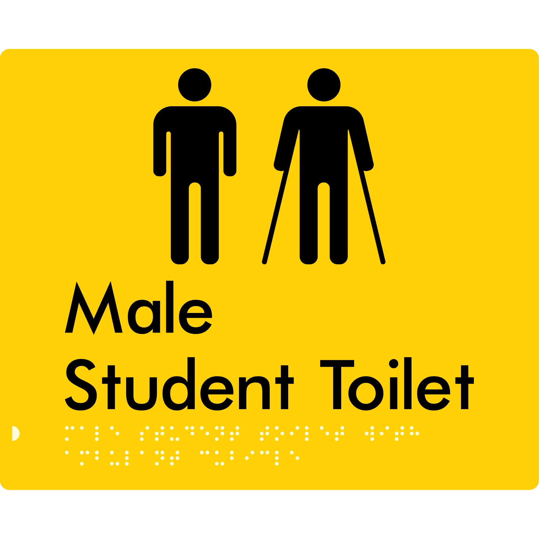 Male Student Toilet with Ambulant Cubicle - Braille Tactile Signs Aust.