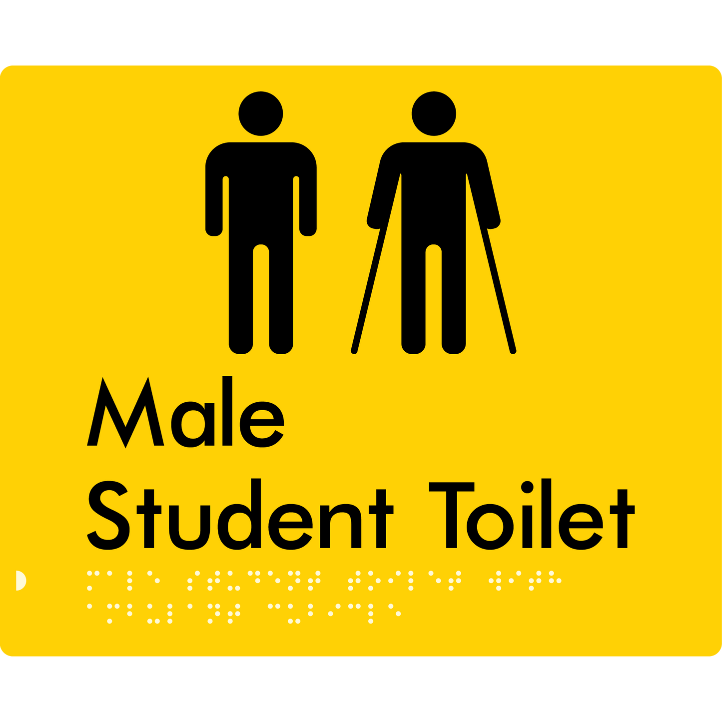 Male Student Toilet with Ambulant Cubicle & Airlock - Braille Tactile Signs Aust.