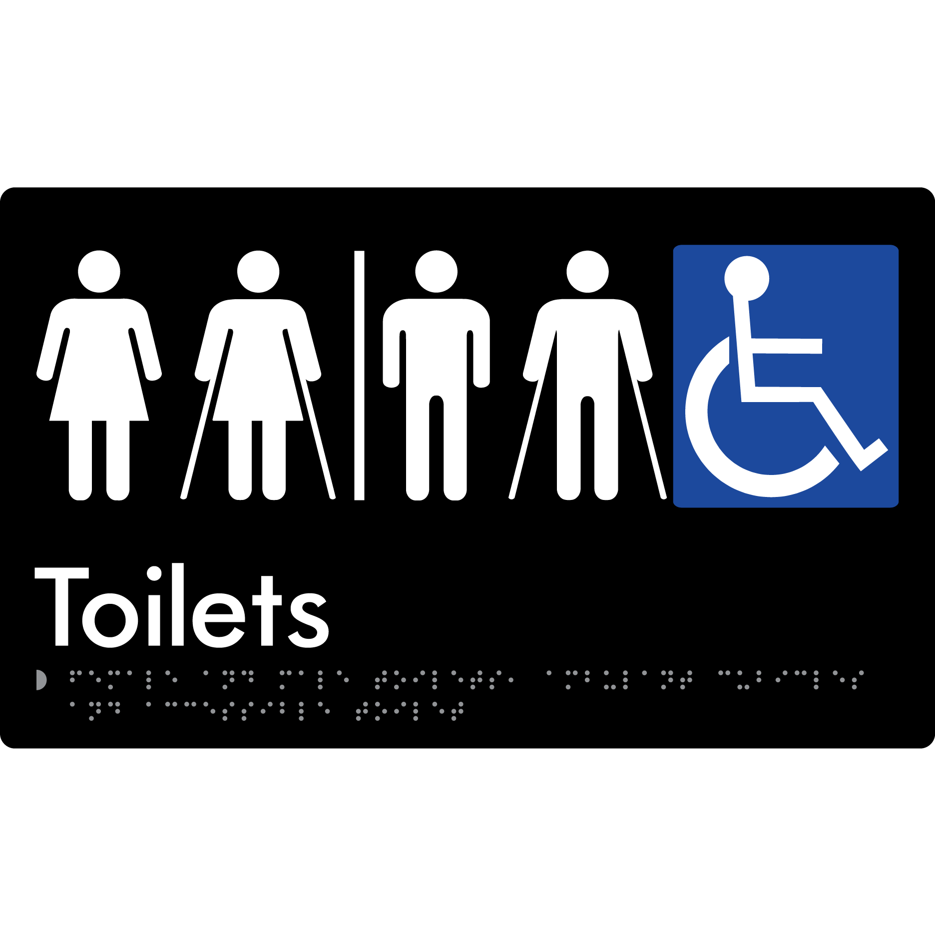 Female & Male Toilets with Ambulant Cubicles and Accessible Toilet with Airlock - Braille Tactile Signs Aust.