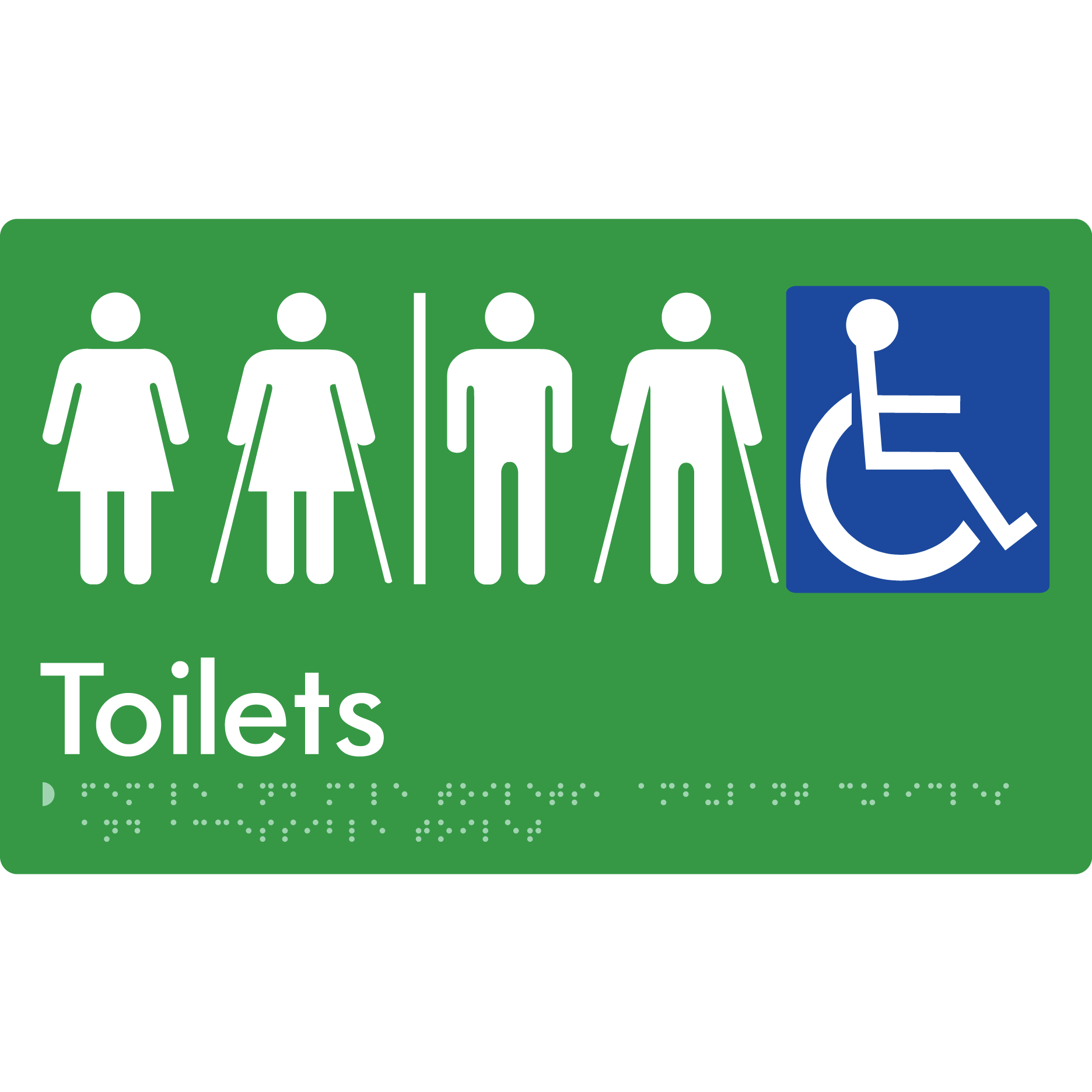 Female & Male Toilets with Ambulant Cubicles and Accessible Toilet with Airlock - Braille Tactile Signs Aust.