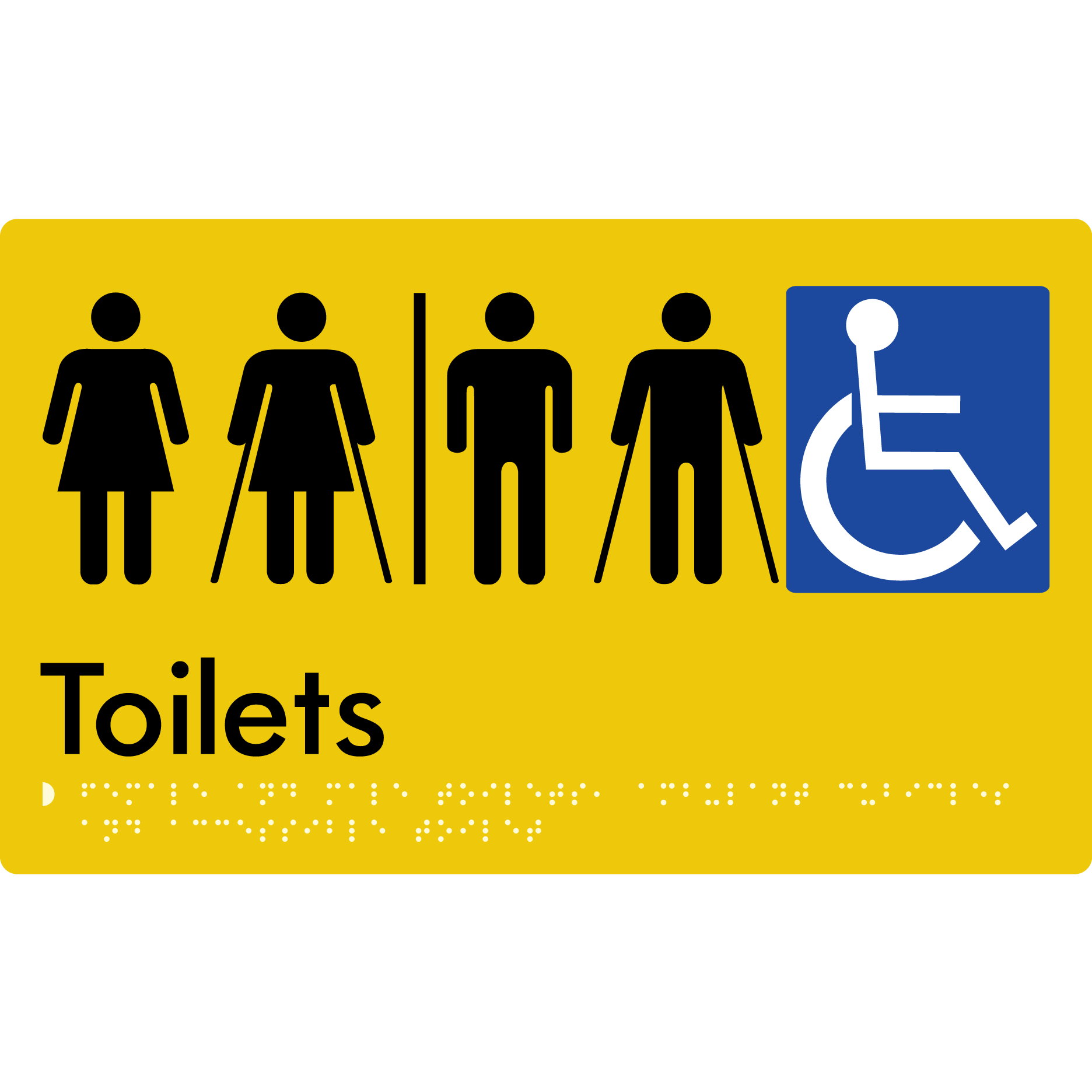 Female & Male Toilets with Ambulant Cubicles and Accessible Toilet with Airlock - Braille Tactile Signs Aust.