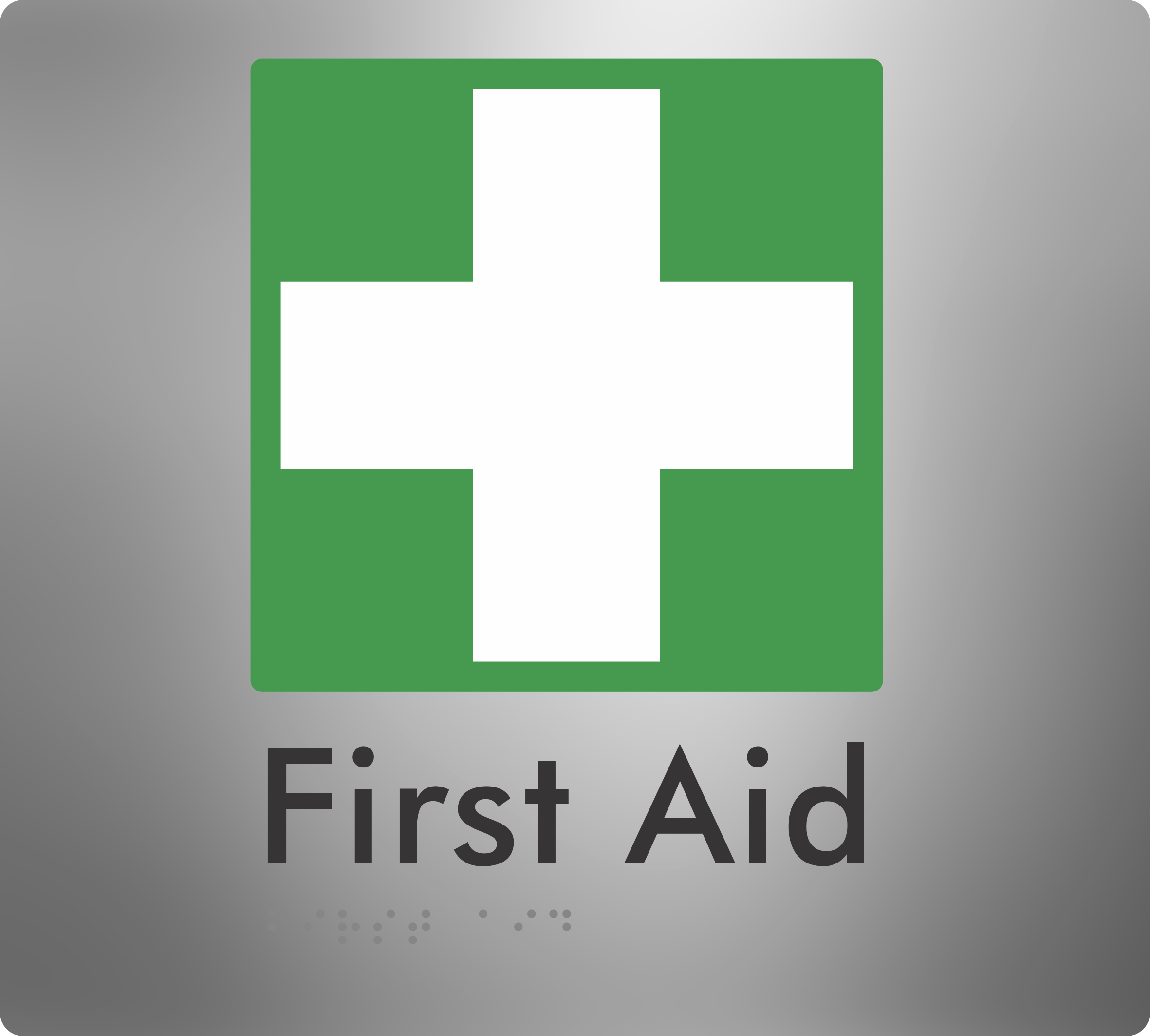 First Aid (For cabinets) - Braille Tactile Signs Aust.