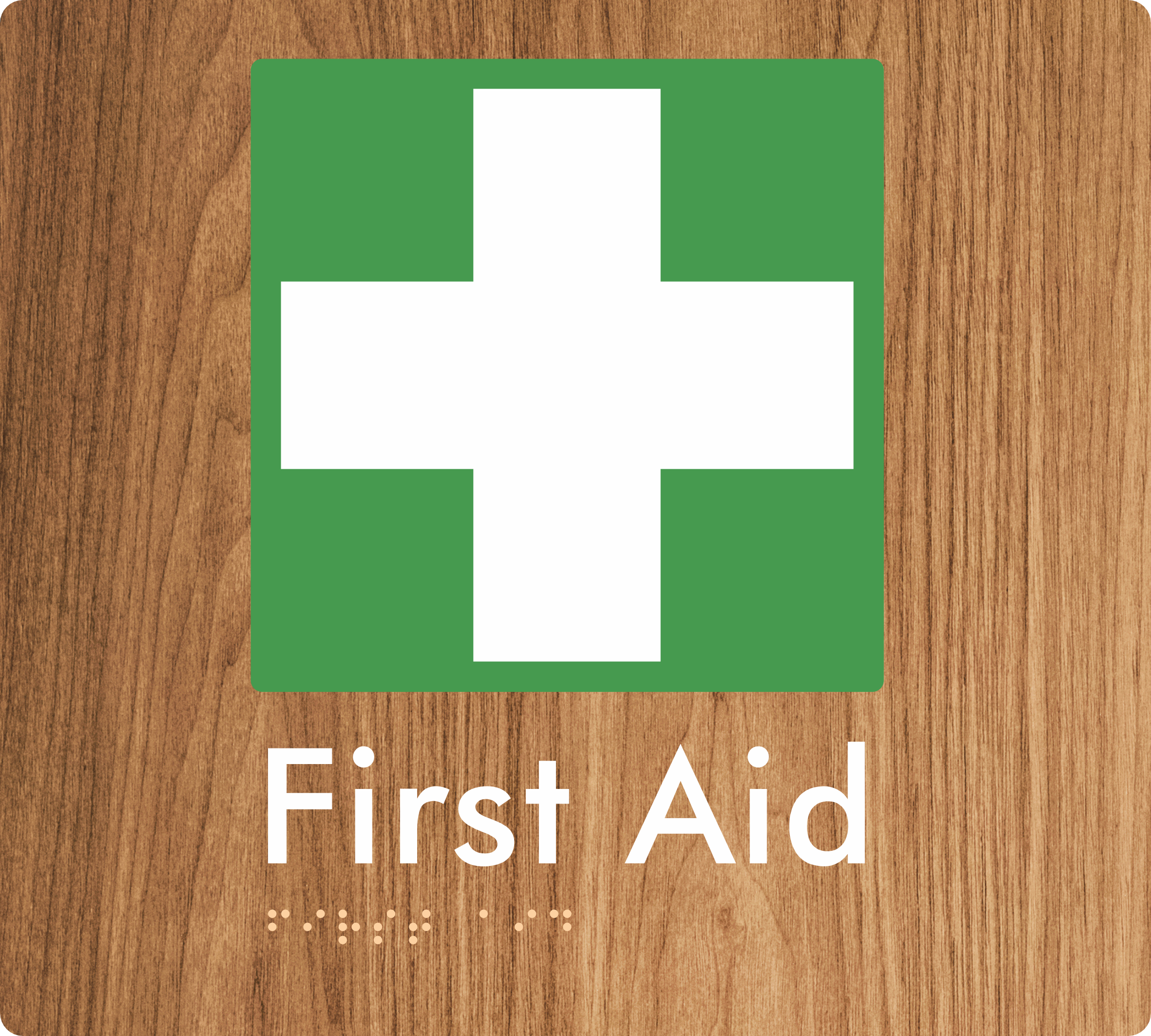 First Aid (For cabinets) - Braille Tactile Signs Aust.
