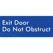 Exit Door, Do Not Obstruct - Braille Tactile Signs Aust.