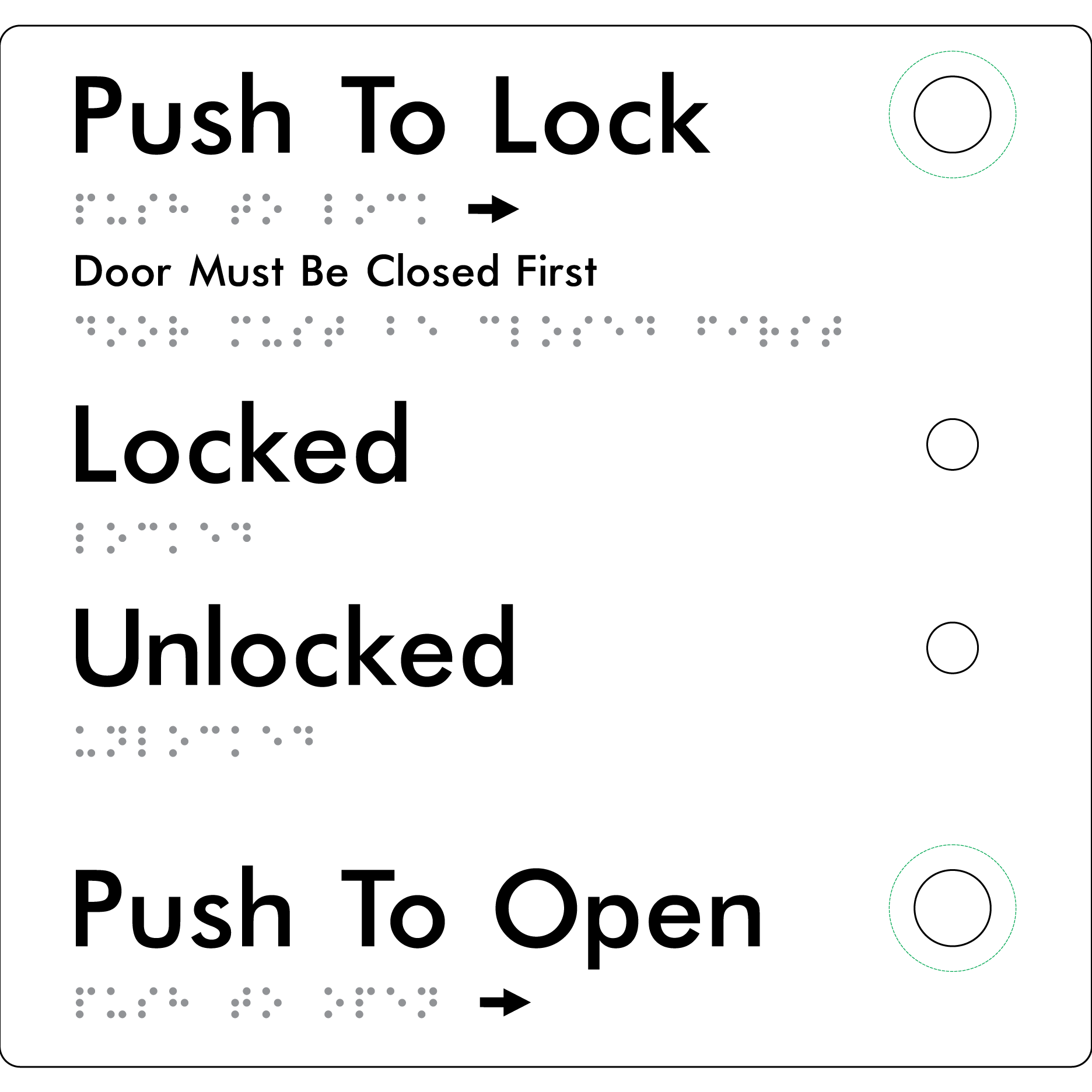 Wave to Lock Plate - Braille Tactile Signs Aust.