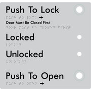 Push to Lock Plate - Braille Tactile Signs Aust.